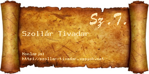 Szollár Tivadar névjegykártya