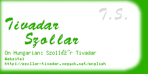 tivadar szollar business card